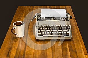 Vintage journalist`s desk photo